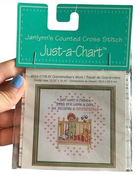 Vintage Janlynn’s Counted Cross Stitch Becoming A Grandmother- Complete New
